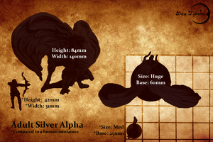 Adult Anaesian Silver Dragon Miniature